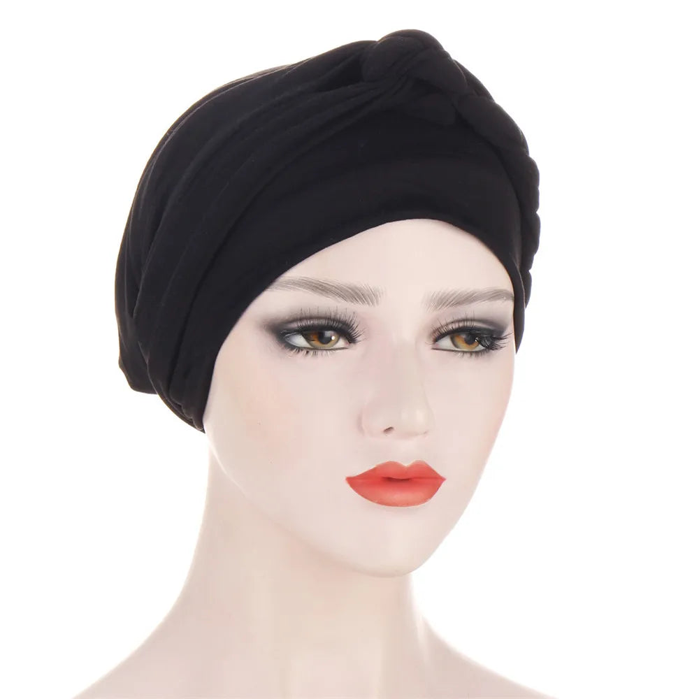Hijab pour femmes musulmanes, Bonnet tresses, sous-foulard indien,  turban uni, accessoires pour cheveux