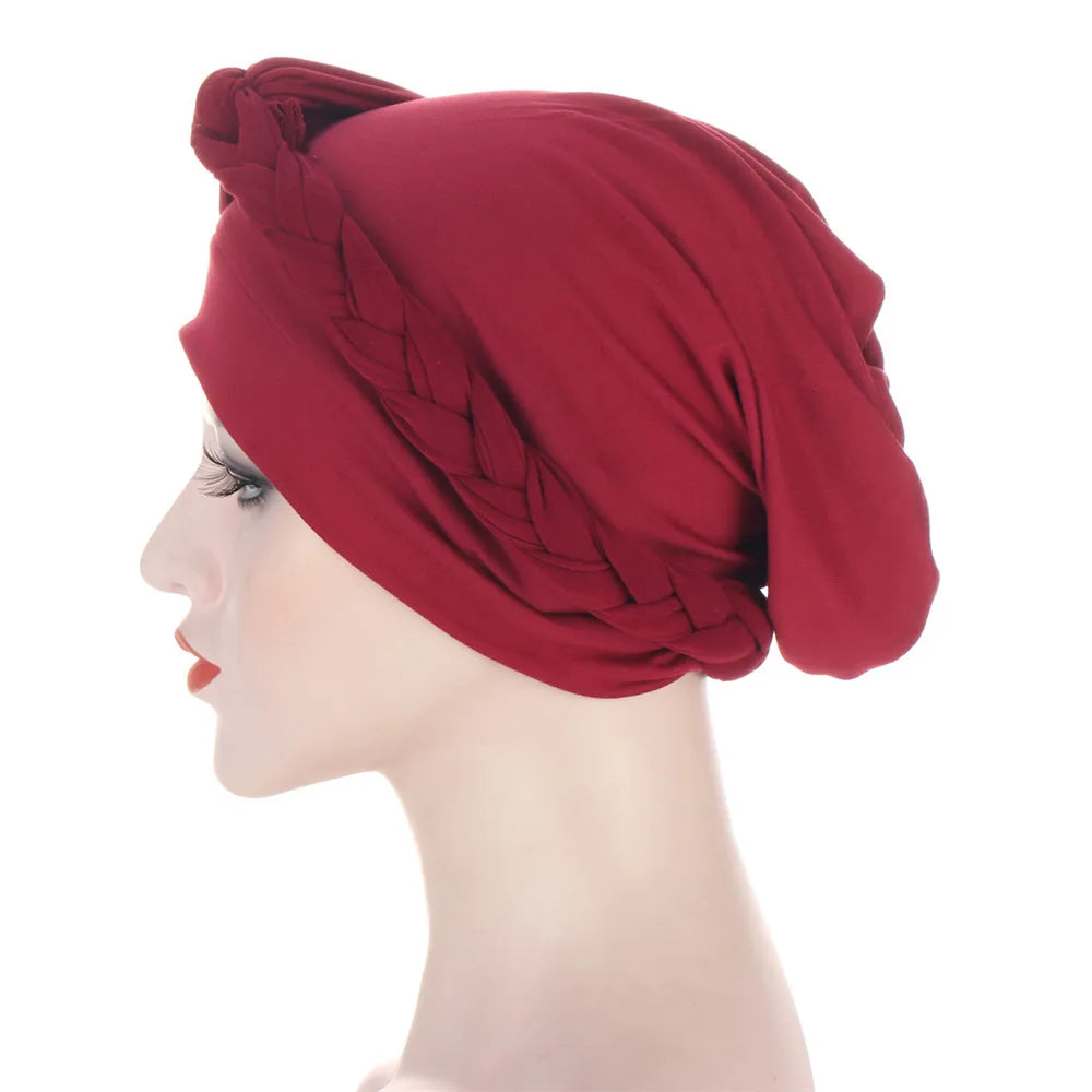 Hijab pour femmes musulmanes, Bonnet tresses, sous-foulard indien,  turban uni, accessoires pour cheveux