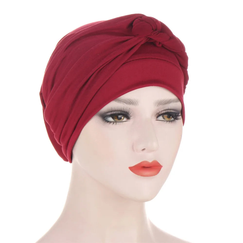 Hijab pour femmes musulmanes, Bonnet tresses, sous-foulard indien,  turban uni, accessoires pour cheveux