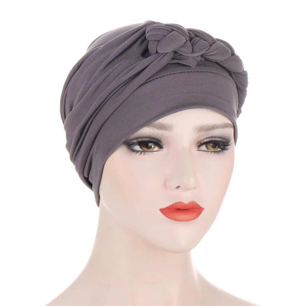 Hijab pour femmes musulmanes, Bonnet tresses, sous-foulard indien,  turban uni, accessoires pour cheveux