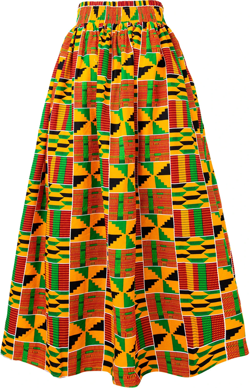 Jupe Longue Africaine Maxi Imprimé Kente Wax - 100% Coton Traditionnel Femme