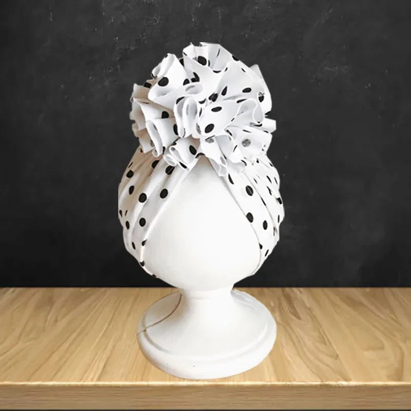 Turban Bonnet Bébé Fille avec Fleur - Bandeau Nouveau-né Doux - Accessoire Photo Naissance