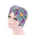 Bonnet Turban Africain Plissé Floral - Turban Femme avec Nœud Fleur - Bandana Indien Élégant