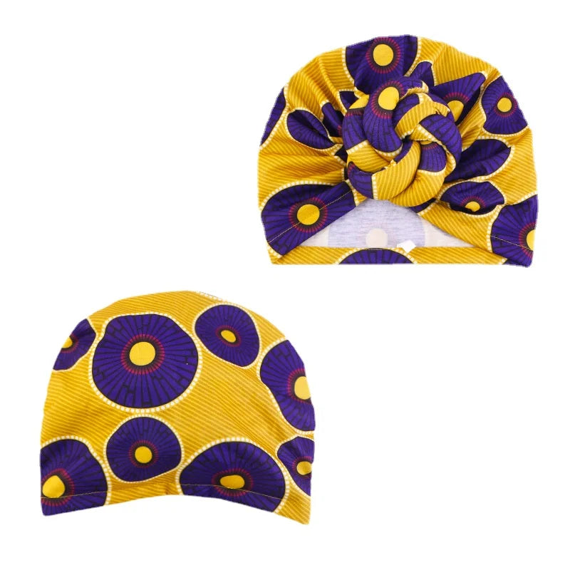 Turban femme africain avec grande fleur, bonnet extensible, foulard de tête, accessoire pour mariage ou fête, couvre‑chef style hijab.