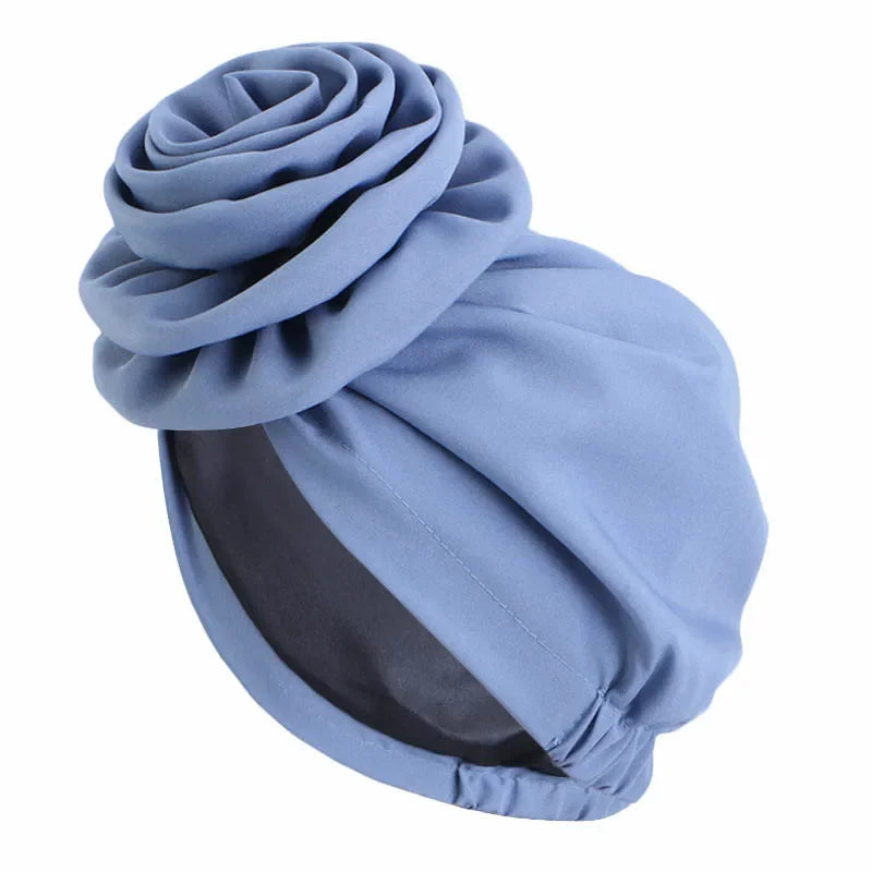 Bonnet Africain Femme Ankara Floral - Turban Grande Fleur - Foulard Hijab Indien