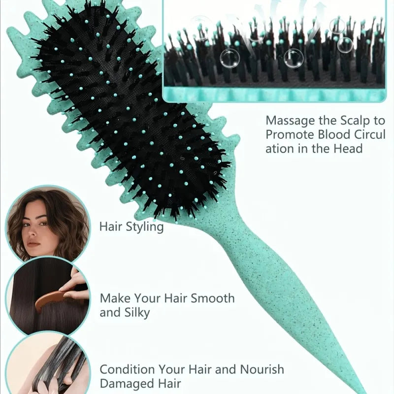 Brosse Coiffante pour Cheveux Bouclés - Peigne Démêlant Professionnel Salon Homme Femme