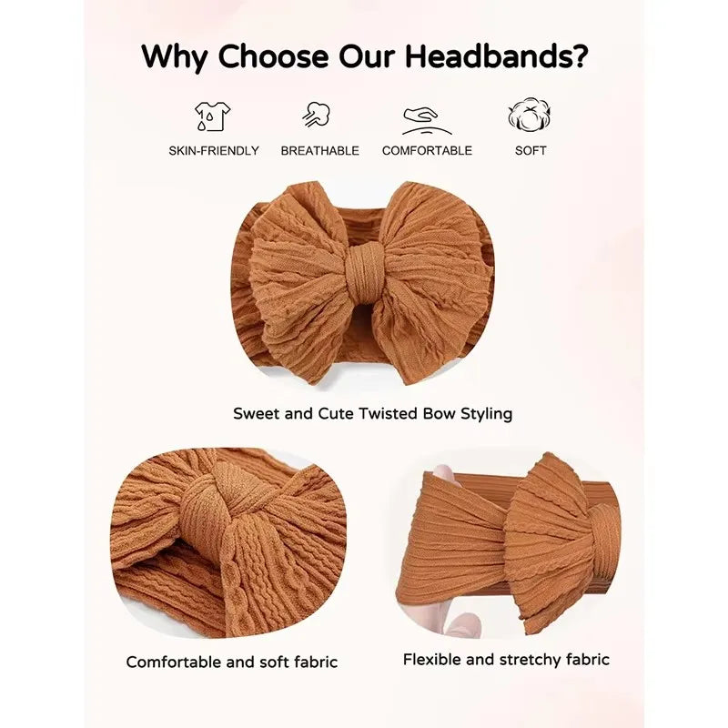 Bandeau Turban pour Bébé Fille avec Nœud - Accessoire Cheveux Enfant Rouge
