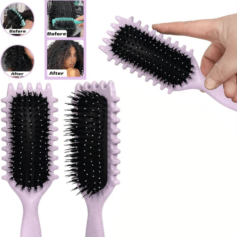 Brosse Coiffante pour Cheveux Bouclés - Peigne Démêlant Professionnel Salon Homme Femme