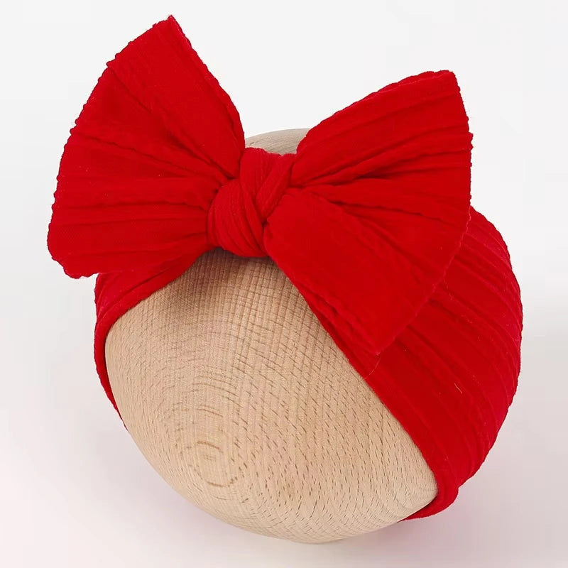 Bandeau Turban pour Bébé Fille avec Nœud - Accessoire Cheveux Enfant Rouge
