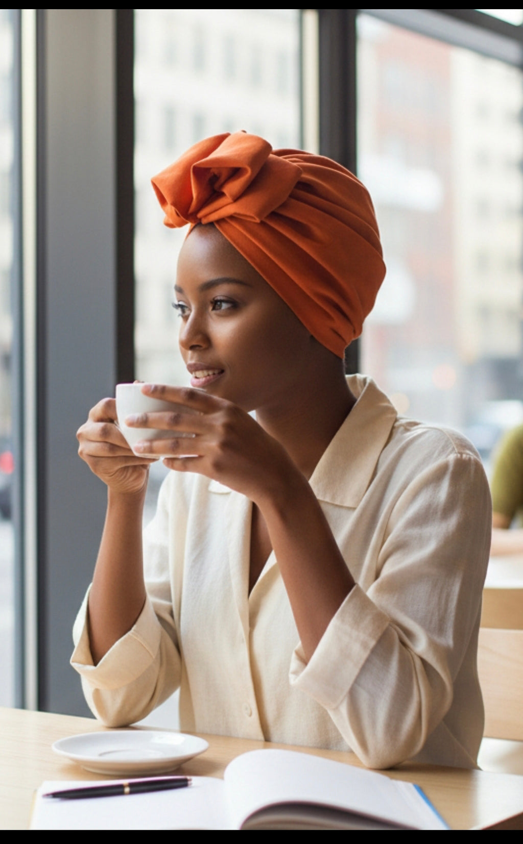 Turban noué pour femme en coton respirant